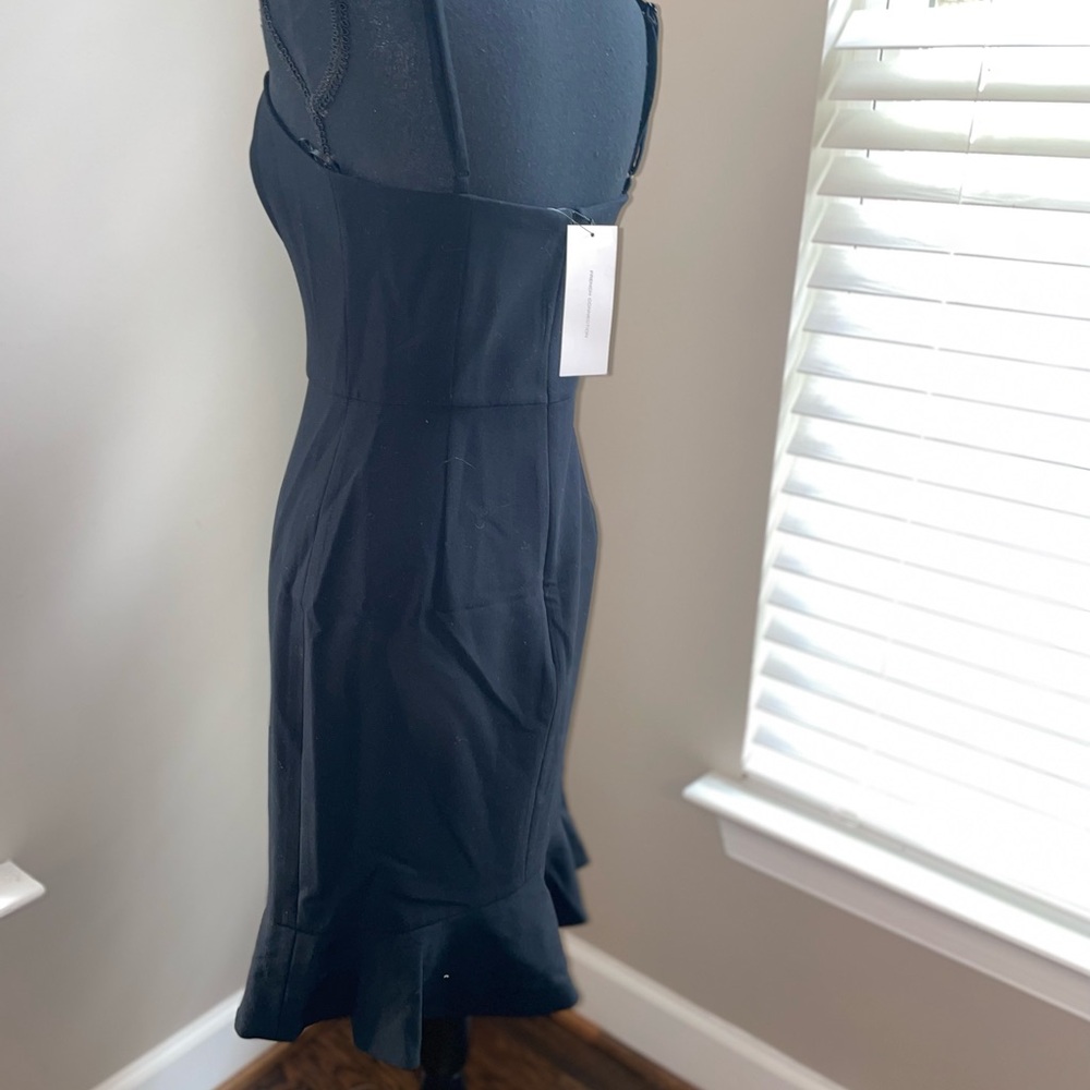 French Connection Navy Ruffle Hem Mini Dress - Picture 2 of 4